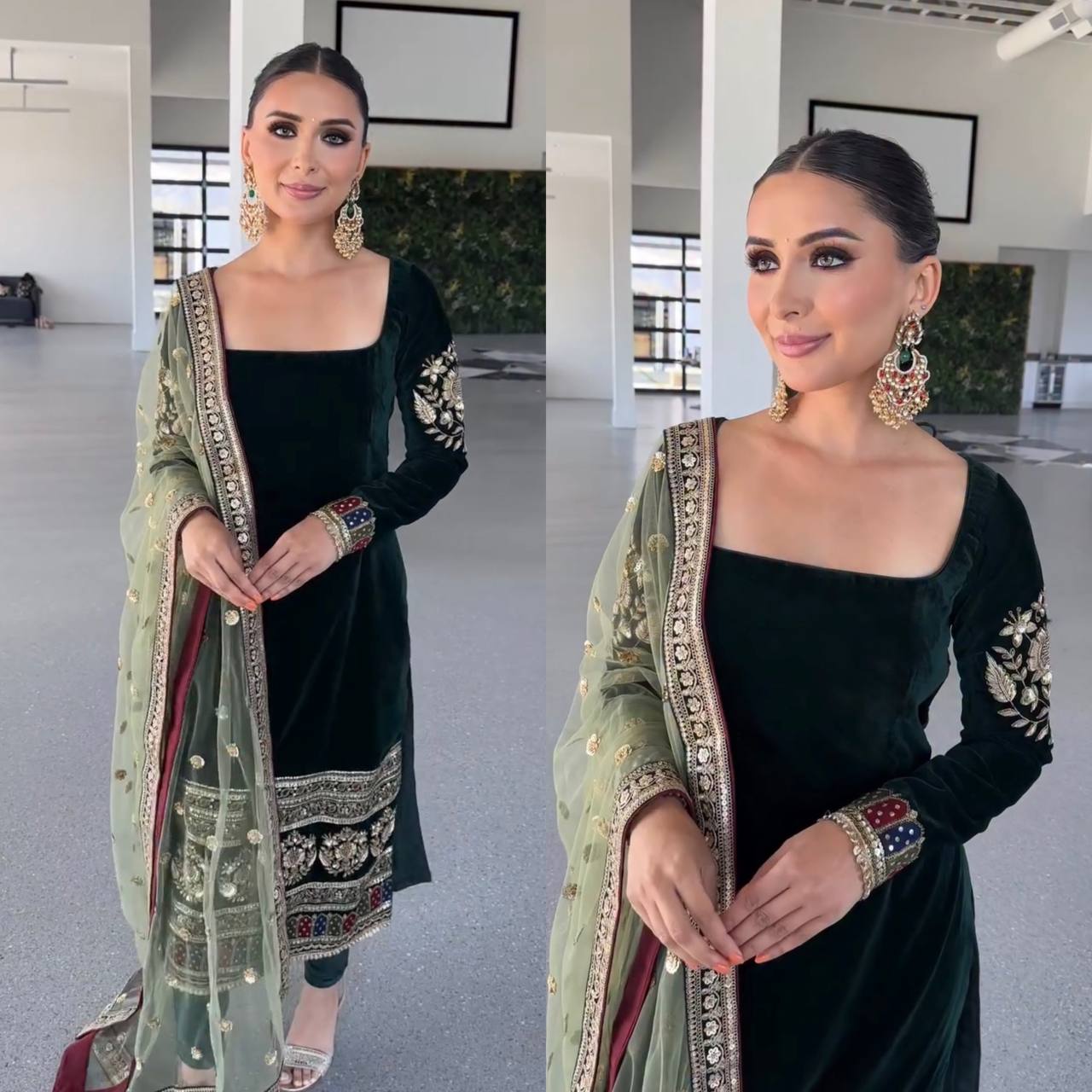 Velvet Kurta Pant Set